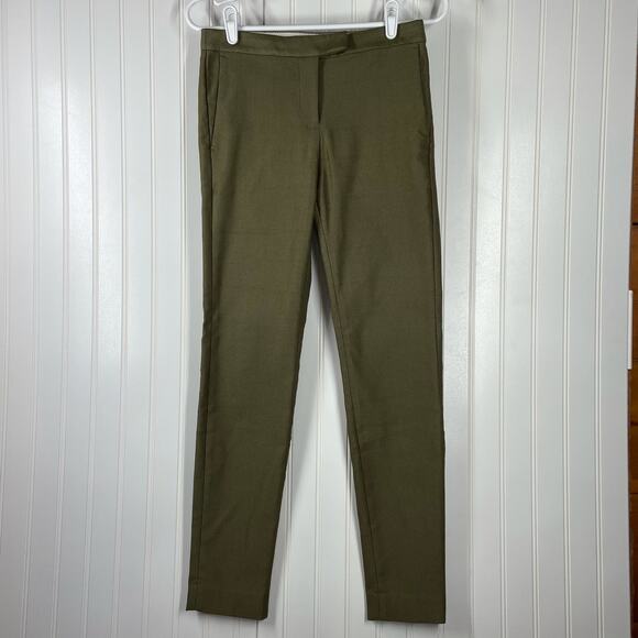 J. Crew Women Green Adjustable Waist Pull-On Skinny Leg Stretchable Pant Size 0 - Picture 1 of 11
